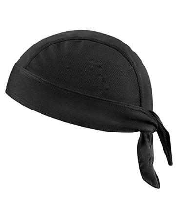 amangul Cool Pirate Hat for Women Men Fashion Adjustable Slouchy Hat Turban Headband Hat Breathable Hiphop Hat Headwear(Black With Rope)