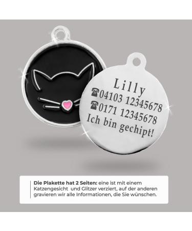 Personalized Cat Collar for Medium to Large Cats - Ibera Gifts Engraved Name & Address - Round Shape Cat Necklace (Black) - Buy Online on GoSupps.com
