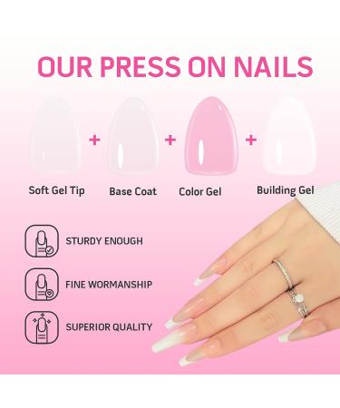 UNA GELLA Black Short Almond Acrylic Press On Nails - Long Lasting & Reusable for Women and Girls | 12 Sizes, 24 Pcs Gel Jelly Color Tips in Elegant Box - Buy Online on GoSupps.com