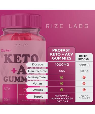 ProFast Keto Gummies with ACV - Advanced Weight Loss Supplement for Belly Fat - 60 Gummies - Buy Online on GoSupps.com