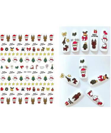 Christmas Nail Stickers 9 Sheets Self-Adhesive Nail Decal for Kids Deer Snowman Nail Art Decoration Design Supplies - Buy Online on GoSupps.com