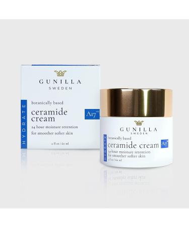 Gunilla Ceramide Cream A17 - 24-Hour Anti-Aging Moisturizer | Natural Vegan Formula with 17 Actives & Botanicals | Reduce Fine Lines & Wrinkles | 2oz - Buy Online on GoSupps.com