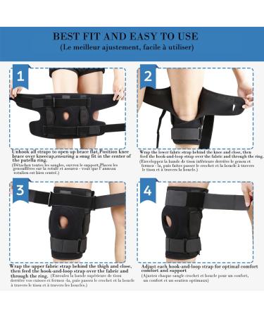 DocBraces Hinged Knee Brace for Knee Pain Adjustable Compression Knee Support Brace for Men & Women Open Patella Knee Wrap for Swollen Meniscus Tear ACL PCL Joint Pain Relief Injury Recovery X-Large Black - Buy Online on GoSupps.com