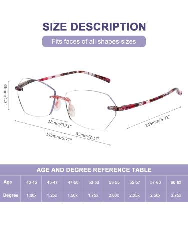 AQWANO Super Lightweight Frameless Reading Glasses for Women - Ultra Clear Lenses Designer Style 2 Pack (2.75) - Perfect International Shipping - Buy Online on GoSupps.com