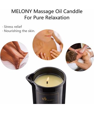 MELONY Massage Oil Candle 8.1 oz - BlackBerry & Bay Scent - Relaxing Body Massage Candle for Home Spa - Great Gift for Men & Women - Buy Online on GoSupps.com
