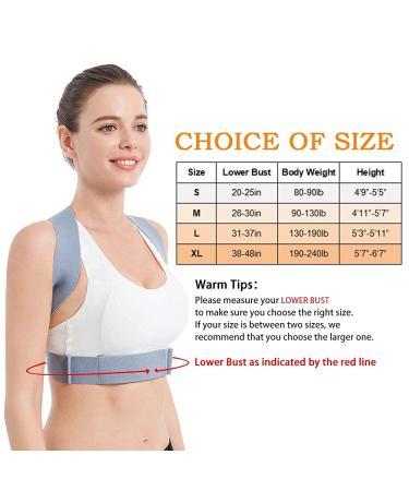 Posture Corrector for Women and Men - Upper Back Brace Straightener and Clavicle Chest Support - Grey, Medium - Buy Online on GoSupps.com