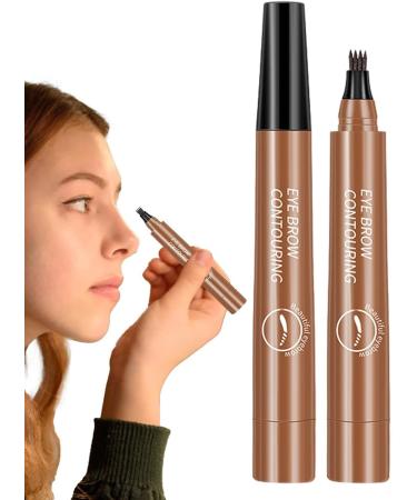 Liquid Eyebrow Pencil Brow Pencil with Fork Tip 4 Point Waterproof Eyebrow Pencil No Smudge Liquid Brow Quick Dry EyeLiner for Long Lasting Light Brown - Buy Online on GoSupps.com