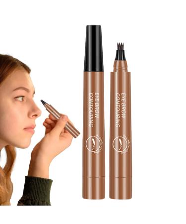 Eyebrow Liquid Pen | 4 Point Eyebrow Pen Waterproof Nature Eyebrow Pencil Eyebrow Pen For Wild Eyebrows Quick Dry No Smudge Liquid Long Wear Hersil Light Brown