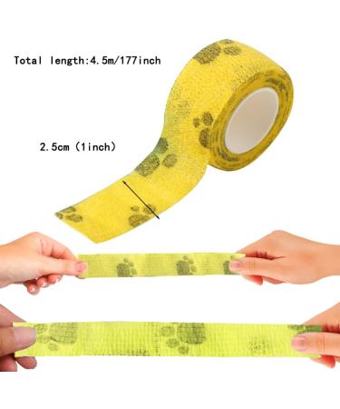 3-Piece Heart Pattern Vet Wrap Set - Self Adhesive Cohesive Bandage Tapes for Cats, Dogs, Horses - 1 x 177 Inch - Buy Online on GoSupps.com