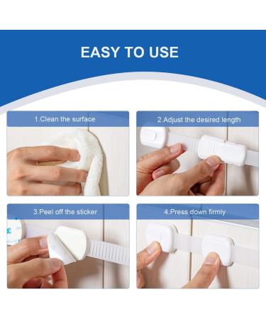 Baby Proof Cupboard Locks - 4 Pcs Child Safety Locks for Kitchen Drawers & Cabinets - Buy Online on GoSupps.com