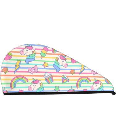 Buy Cute Unicorn Microfiber Hair Towel - Soft Super Absorbent Coral Velvet Wrap for Long Curly & Thick Hair - Buy Online on GoSupps.com