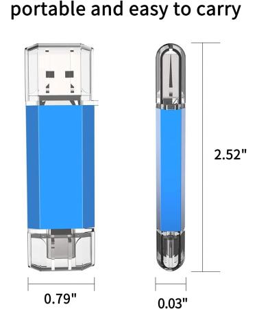 64GB USB C Flash Drive Alihelan 2 in 1 OTG Dual Type C Thumb Drive | USB 3.0 Pen Drive Memory Stick - Blue 64GB - Buy Online on GoSupps.com