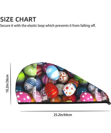 Hair Towel Wrap - Quick Drying Hair Turban with Button | Easter Egg Design for Effortless Hair Care - Buy Online on GoSupps.com