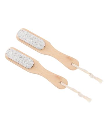 2 x Exfoliating Tool for Dead Skin Feet Grinding Tools Foot Care Brush Wooden Tools Foot on the Foot Wood 2 in 1 Pedicure Brush