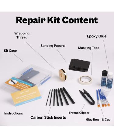 Fishing Rod Repair Kit - All-in-One Supplies for Freshwater & Saltwater Rods | Includes Glue and Carbon Fiber Sticks for Easy Repair and Rod Building - Buy Online on GoSupps.com