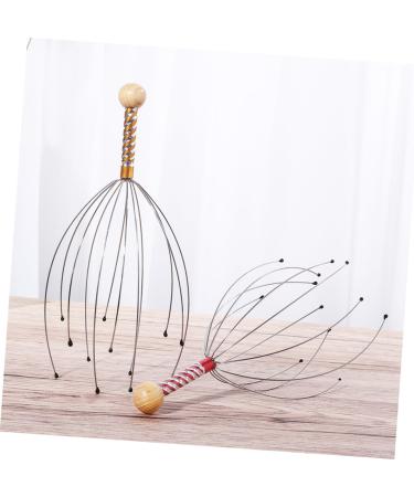 FRCOLOR 12-Piece Multifunctional Massage Device - Handheld Rubber Hair Washer & Scalp Massager Brush - Steel & Wood Design - Buy Online on GoSupps.com