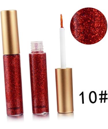 Angoily 10pcs Metallic Shimmer Sparkling Glitters Eyeliner Waterproof Glitter Liquid Pigmented 1 count (Pack of 1) Assorted Color - Buy Online on GoSupps.com