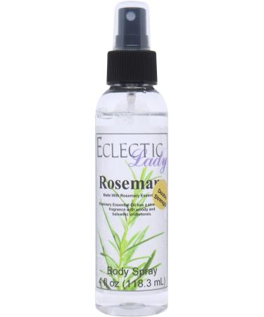 Rosemary Essential Oil Body Spray (Double Strength) 4 ounces Body Mist for Women with Clean Light & Gentle Fragrance Long Lasting Perfume with Comforting Scent for Men & Women Cologne with Soft 4 Fluid Ounces (Double Strength)