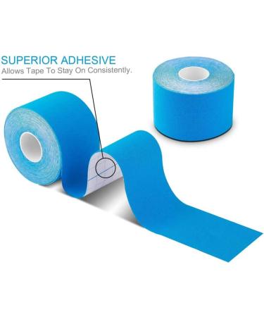 Buy Sky Blue Kinesiology Exercise Bands - 5M x 5cm Elastic Tape for Sports & Physio Support | Muscle Strain Injury Relief - Buy Online on GoSupps.com