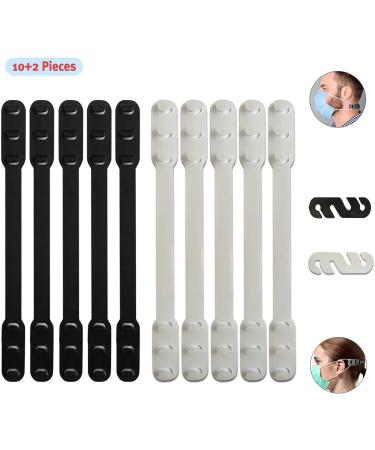 Greenf Face Mask Strap Extender Adjustable 10+2 Pcs - Black for Adults and Kids - Buy Online on GoSupps.com