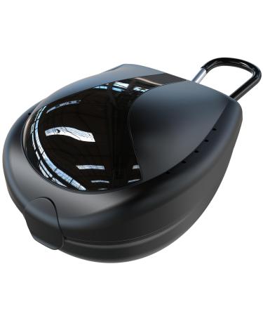 ARGOMAX Sports Mouth Guards Case 1 Piece Sports Braces Case with Carabiner Football Mouthguard Case Black. Black US