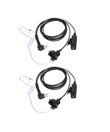Earpieces for Motorola Walkie Talkies with Mic 2 Pin Acoustic Tube Headset and PPT for CP200 GP2000 XU1100 PRO1150 MU12 (2 Pack)