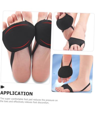 Comfortable High Heel Metatarsal Pads - Breathable Foot Cushions for Women | 1 Pair Black 9.8x7.2cm - Buy Online on GoSupps.com