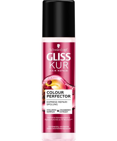 Gliss Kur Express Colour Perfector Repair Conditioner (200 ml) for tinted highlighted or coloured hair colour protection and perfect ease of detangling