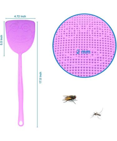4 Pack Long Plastic Fly Swatters - Heavy Duty with Flexible Handle - Assorted Colors - Buy Online on GoSupps.com