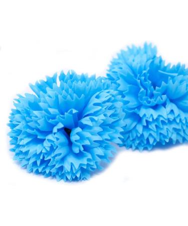 Bathroom Luxury - 10x of Craft Soap Flowers - Carnations - Sky Blue - Buy Online on GoSupps.com