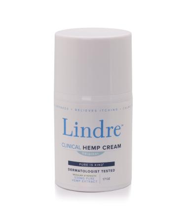 Lindre Regular Strength Hemp Cream for Dry to Very Dry Sensitive Skin. Fragrance Free Steroid Free Dermatologist Tested. Original Formula 1.7oz 1.70 Ounce (Pack of 1)