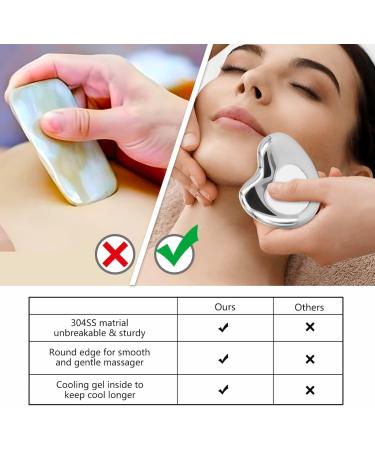 Stainless Steel Cryo Gua Sha Massage Tool - Facial & Body Massage for Lift & Relaxation - Buy Online on GoSupps.com
