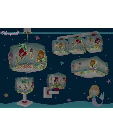 Dalber Mermaid Ceiling Lamp for Children's Room - E27 Pendant Light | Kids Lighting - Buy Online on GoSupps.com