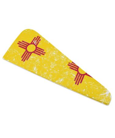 New Mexico State Flag Microfiber Hair Towel Wrap for Women 10 Inch X 26 Inch Super Absorbent Hair Turban with Button