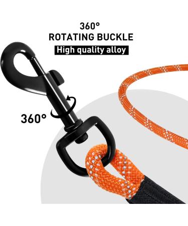 CANDYDOG Training Lead for Dogs 20m Reflective Long Dog Rope Leash with Soft Padded Handle for Dogs Suitable for Small to Large Dogs Orange - Classic Leashes and Training Leashes B1-20M - Buy Online on GoSupps.com
