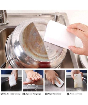 SmilePowo 100 Pack Magic Cleaning Sponges - Premium Melamine Sponge Foam Pads - Universal Cleaner for Kitchen, Furniture, Bathroom - Household Cleaning Sponge - Multi-Functional Eraser - Buy Online on GoSupps.com