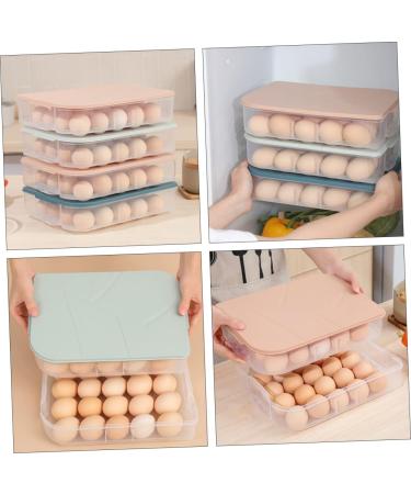 Uonlytech 3pcs Egg Storage Box Cup Holder Storage Bins with Lid Egg Dish Boiled Egg Box Household Pp re-usable - Buy Online on GoSupps.com