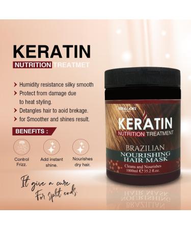 Keratin Brazilian Nourishing Hair Mask 1000ml | Revitalize & Restore Your Hair - International Shipping Available - Buy Online on GoSupps.com