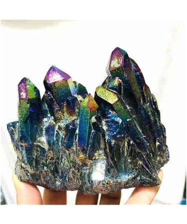 Natural Crystal Rough Stone Crafts Electroplating Colorful Angel Aura Crystal Cluster 1PC - Buy Online on GoSupps.com