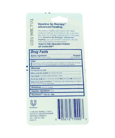 Vaseline Lip Therapy Advanced Formula - Pack of 3 (0.35 oz) | Hydrating Lip Care for All Skin Types - Shop Internationally - Buy Online on GoSupps.com