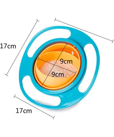 DZCYAOHL 360 Degrees Gyro Bowl - Unspillable Snack Toddler Bowl for Babies and Kids (Blue) - Buy Online on GoSupps.com