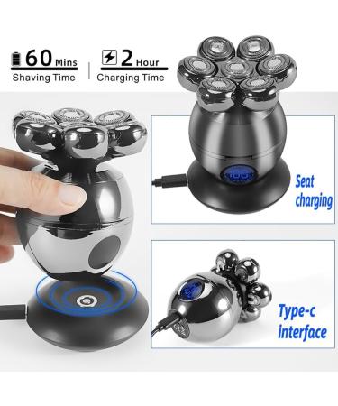 Head Shaver for Men | 5 in 1 7D Rechargeable Bald Shaving Kit | USB LED Electric Razor & Trimmer - Buy Online on GoSupps.com