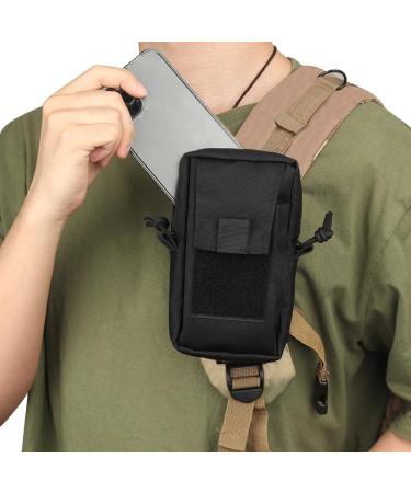 Molle Bag - Wear-Resistant Waterproof Cell Phone Belt Bag | EDC Utility Gadget Case for Camping Hiking & Hunting - Black - Buy Online on GoSupps.com