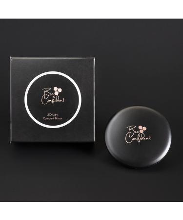Rechargeable LED Compact Travel Mirror with 5X Magnification, 3 Light Settings, and Free Tweezers - Buy Online on GoSupps.com