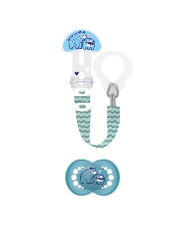 MAM Pacifier & Chain Set for 18+ Months | Anatomically Symmetrical Silicone Pacifier | Adjustable Washable Pacifier Chain - International Shipping - Buy Online on GoSupps.com