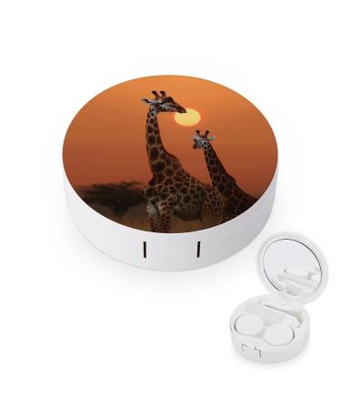 Contact Lens Case Giraffe At Sunset Portable Travel Contact Lens Box Contact Lens Storage Box