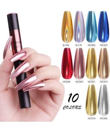 Chrome Nail Powder Pen - Mirror Effect Glitter Nail Art & Eyeshadow Pen - Buy Online on GoSupps.com