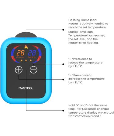Magtool 100-1500W Aquarium Heater - Automatic Shutdown Overheating Protection Digital Controller for Freshwater & Saltwater Ideal for Diving - Buy Online on GoSupps.com