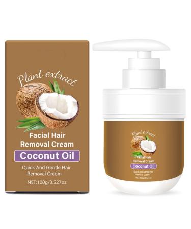 Cr me d pilatoire du visage l'huile de noix de coco cr me d pilatoire douce pour l vre sup rieure menton pilateur indolore nourrit et adoucit la peau multi-usage pour le visage les bras les