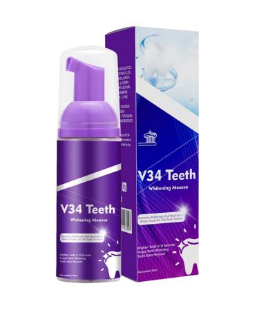 Purple Toothpaste Teeth Whitening Booster Ronfex Purple Teeth Whitening System - Instant & Long-Lasting Whitening Solution with Advanced Color Correcting Technology(50ml) 1 Fl Oz (Pack of 1)